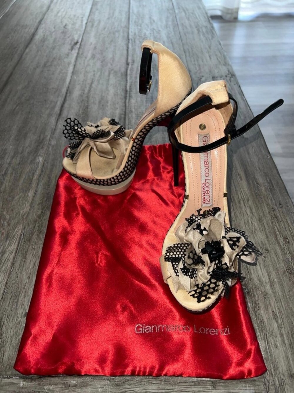 RARE Gianmarco Lorenzi Couture Floral Platform Stiletto Heels | EU 35 - Picture 5 of 12